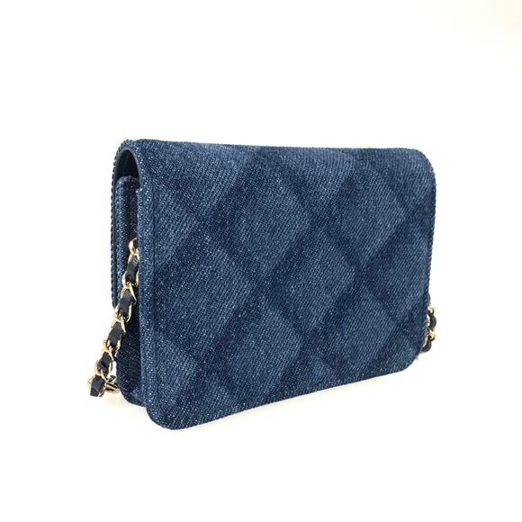 Authentic CHANEL CC Denim Mini Flap Quilted Bag Chain Purse - Picture 2 of 16